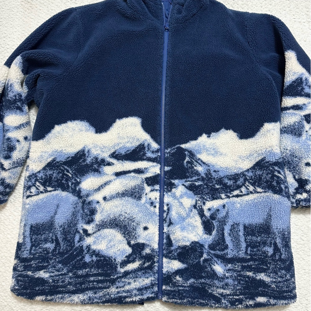 Vintage All American Comfort Polar Bear Reversible Jacket Men’s Size 1XL